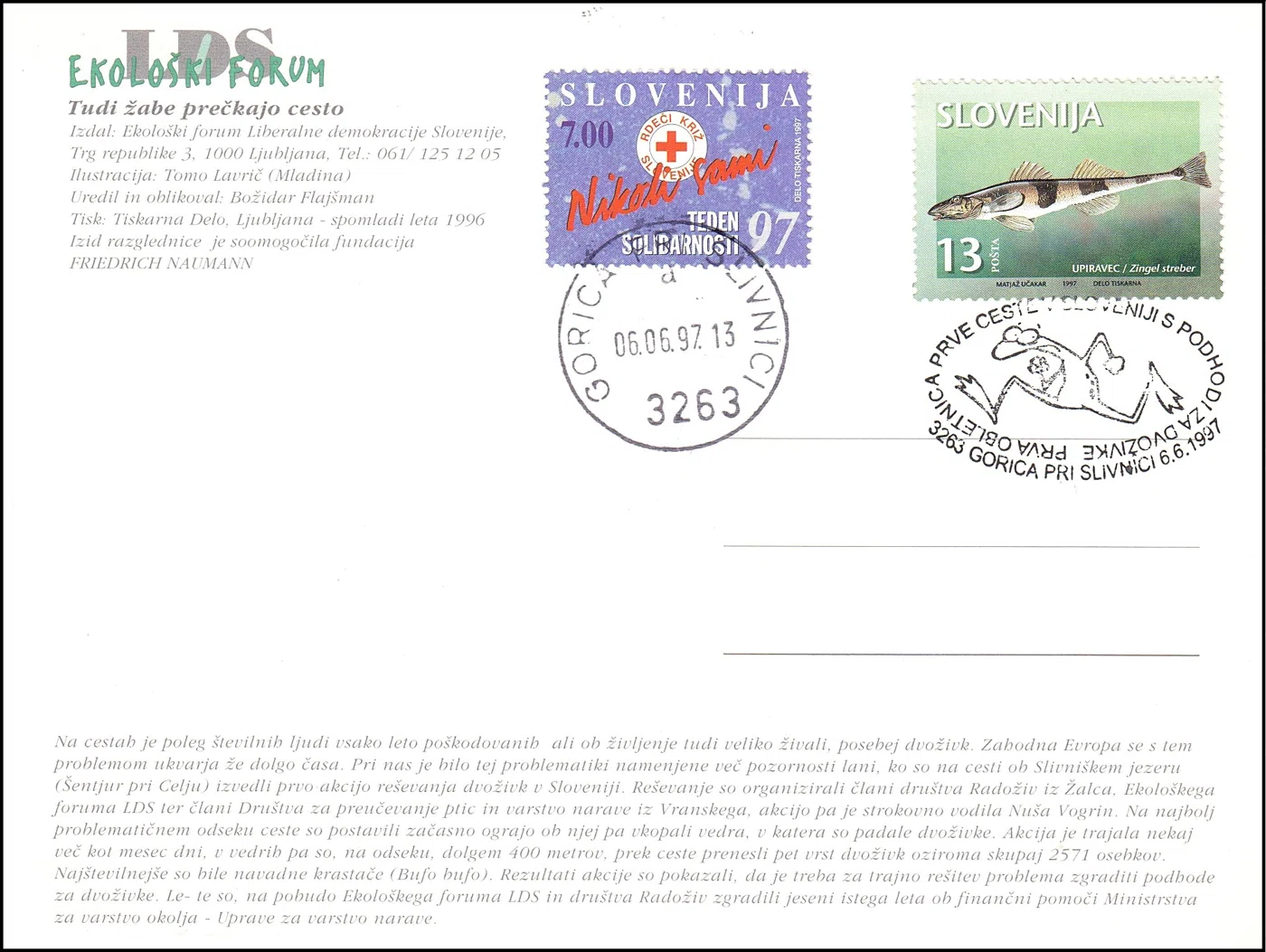  PRVA OBLETNICA PRVE CESTE V SLOVENIJI S PODHODOM ZA DVOŽIVKE